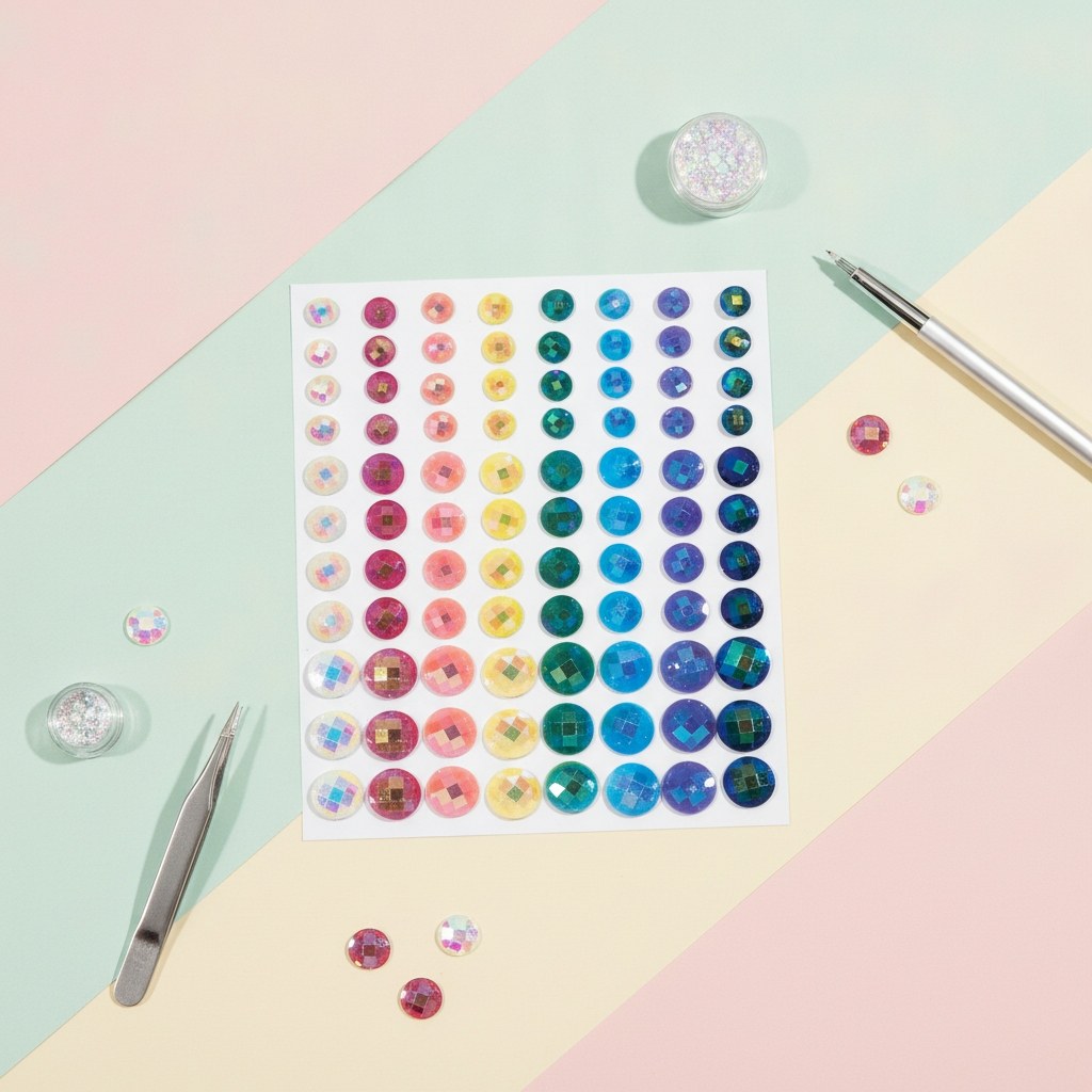 Schmucksteine Iridescent Rainbow, 80Stk selbstklebend - Kidis Art