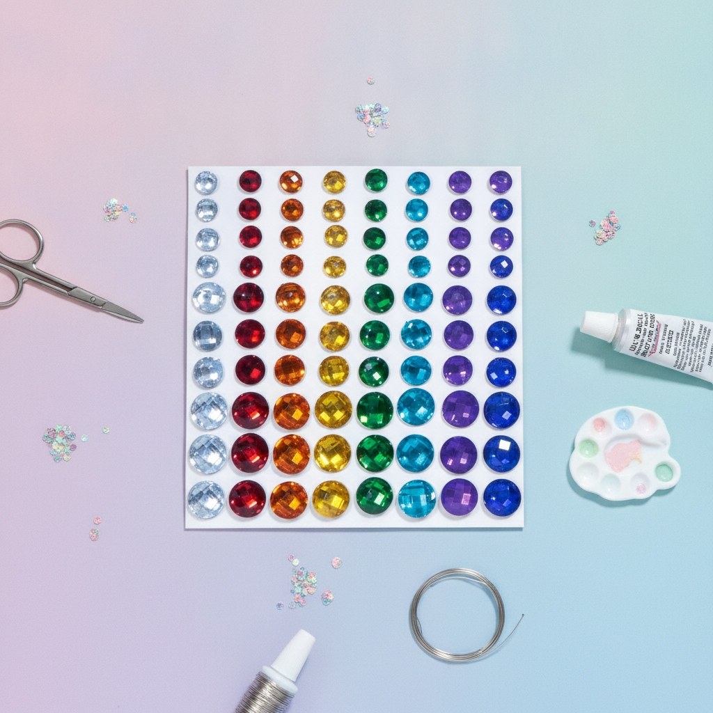 Schmucksteine sparkeling rainbow, 80Stk selbstklebend - Kidis Art