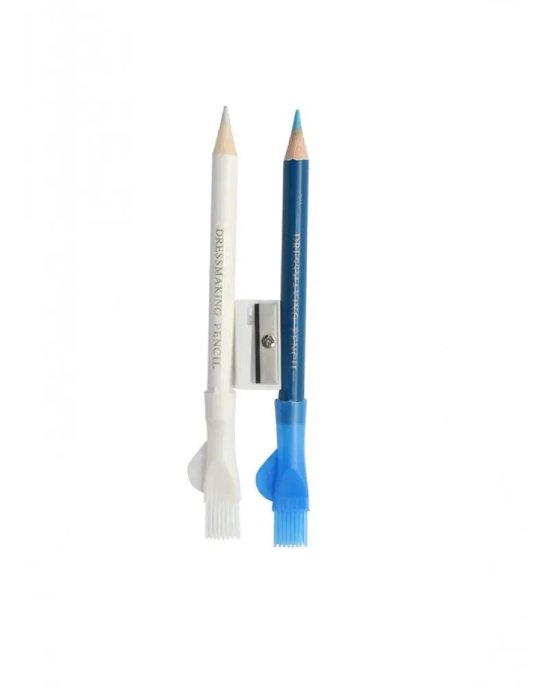 Schneiderkreide blau/weiss, mit Spitzer und Radierbürste - Kidis Art