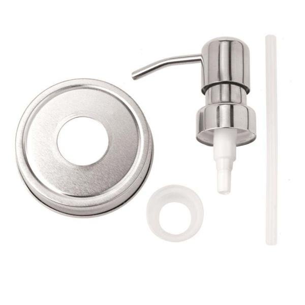 Seifenspender Deckel m. Pumpe 70mm Chromestahl 4tlg - Kidis Art