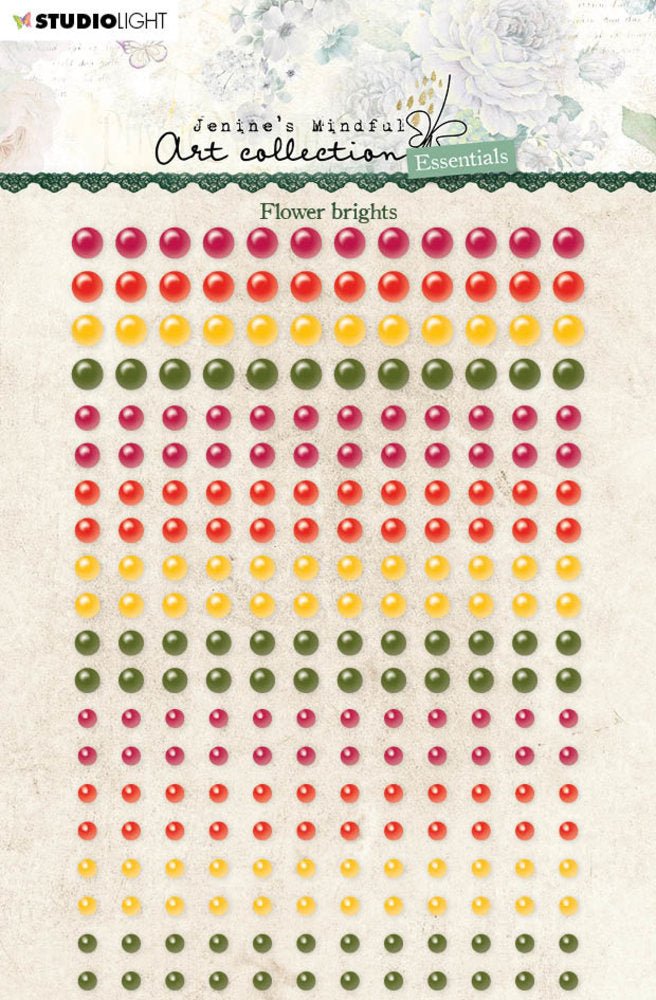 Selbstklebende Perlen Helle Blumen 240 Stück Essentials - Kidis Art