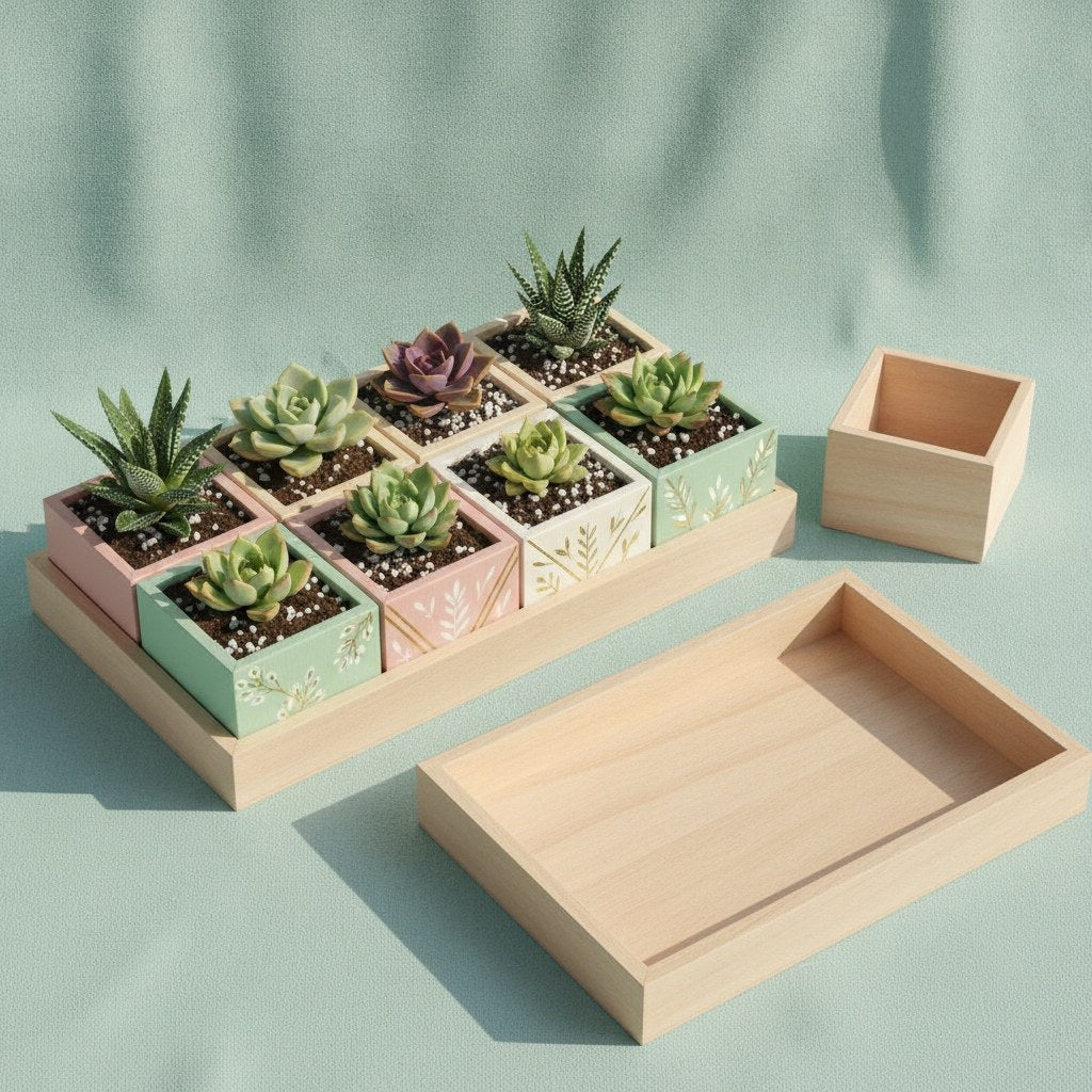 Setzkasten 7tlg 26,5x18,5x6cm FSC, Kiefernholz - Kidis Art