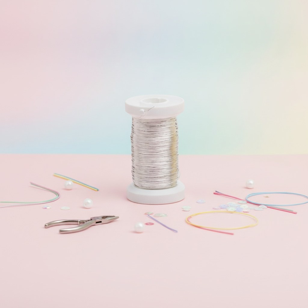 Silberdraht 0,25 mm auf Spule, feines Formmaterial für Schmuck und Floristik