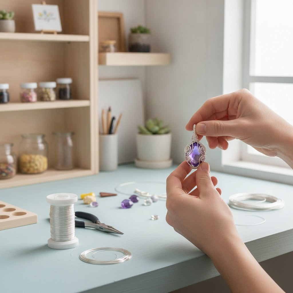 Silberdraht 0,4 mm auf weißer Kunststoffspule, glänzendes Finish für Schmuck und Dekoration