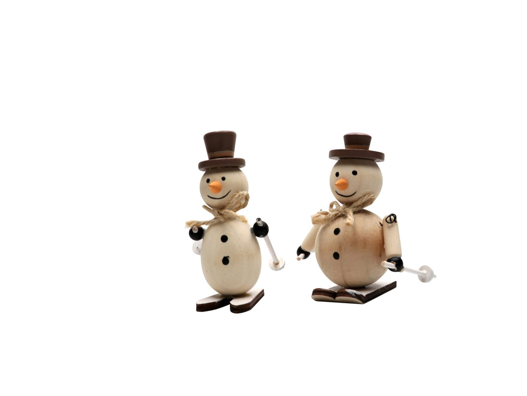 Skifahrer Schneemann, Holz 7x6x10cm, 2-fach sortiert - Kidis Art