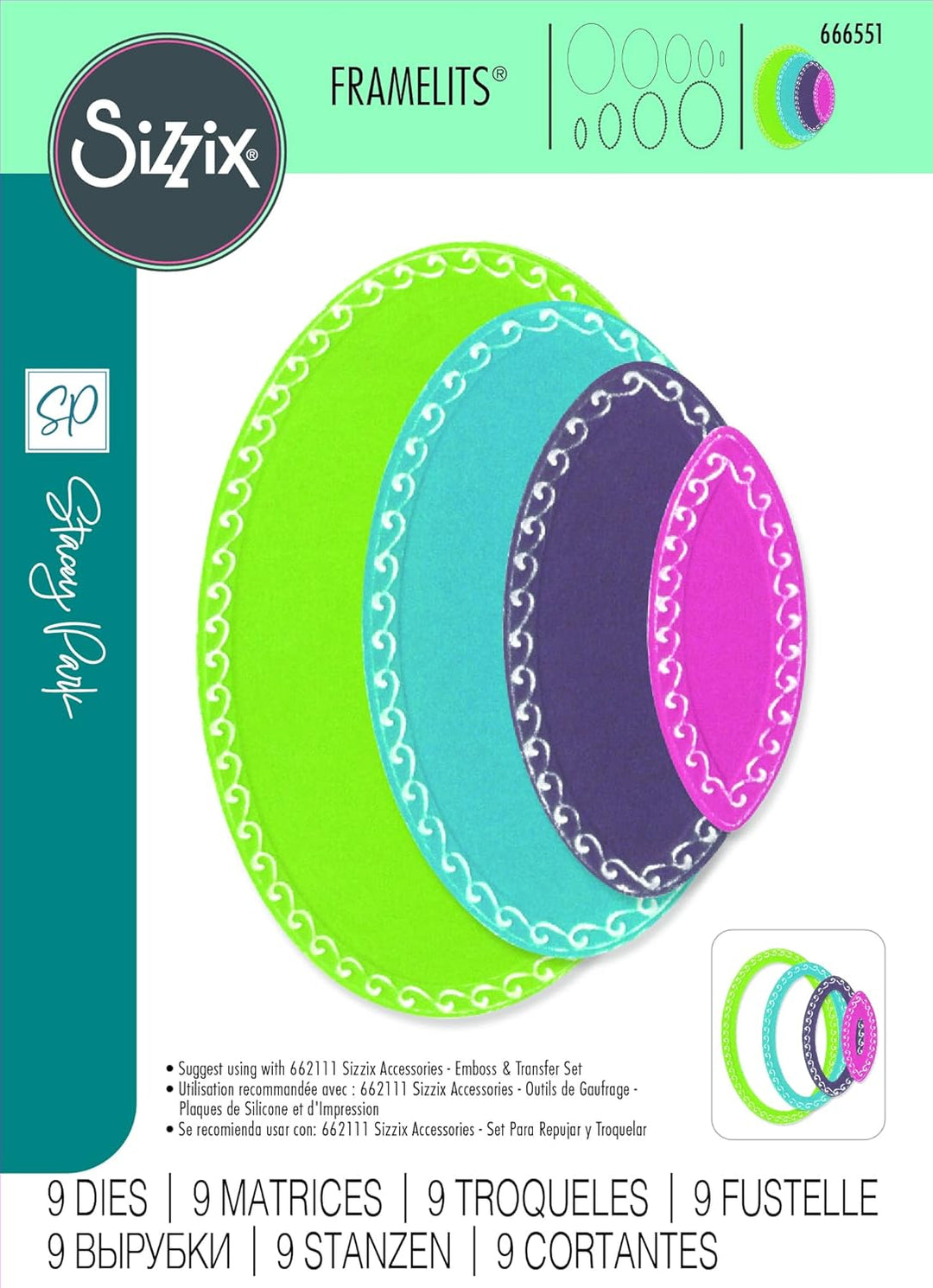 Stanzset 9 Stück - Clare Classic Ovals by Stacey Park - Kidis Art
