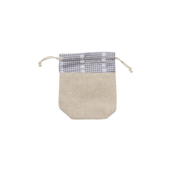 Stoffbeutel, 40% BW,60% Poly. 10x13x4cm, grau/ natur - Kidis Art