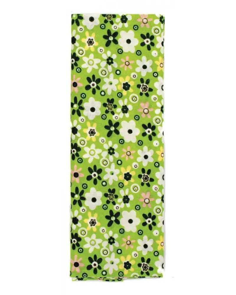 Stoffzuschnitt 100x150cm, grün Blumen - Kidis Art