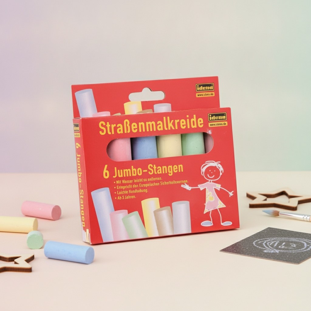 Strassenmalkreide, 6 Farben - Kidis Art