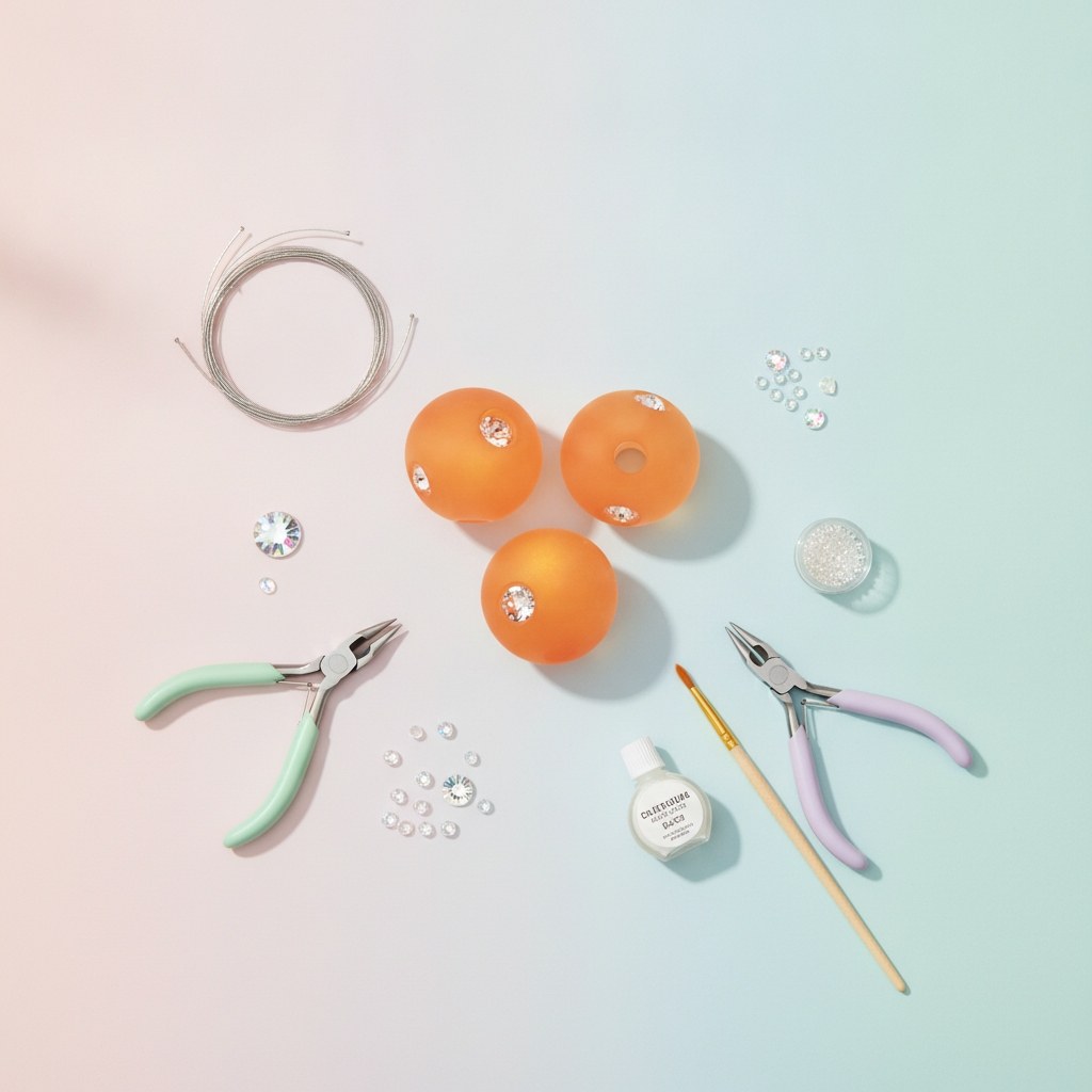 Strassperle 8mm Swarovski orange matt - Kidis Art
