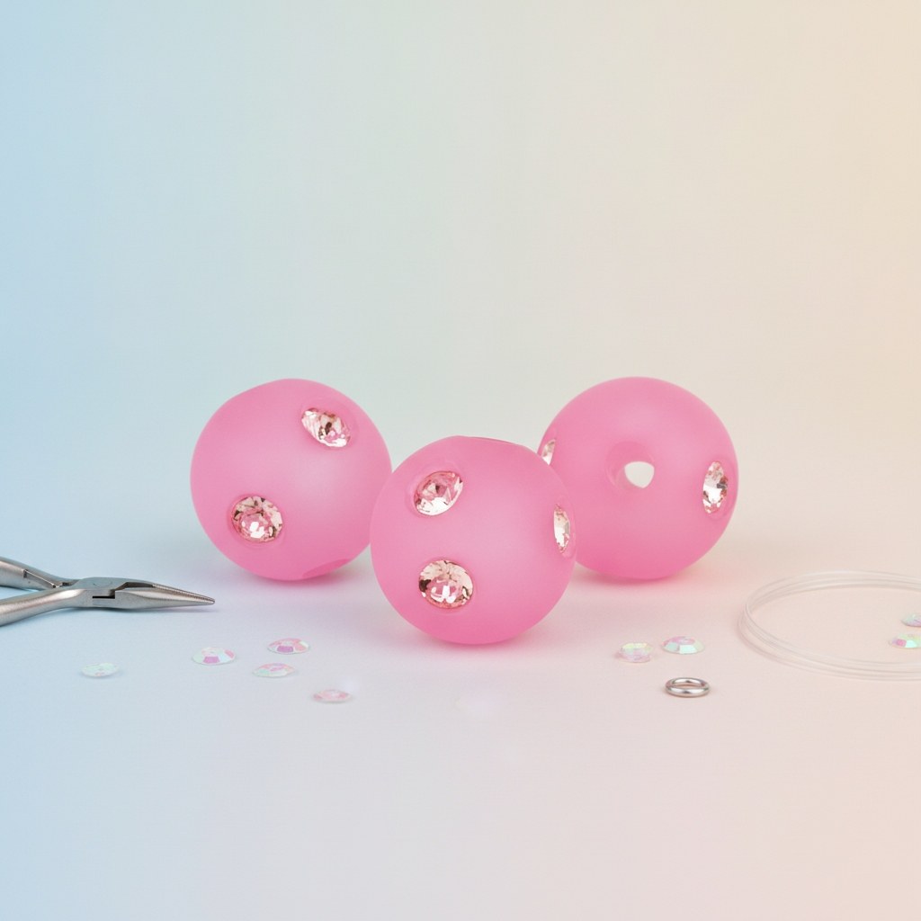 Strassperle 8mm Swarovski pink matt - Kidis Art