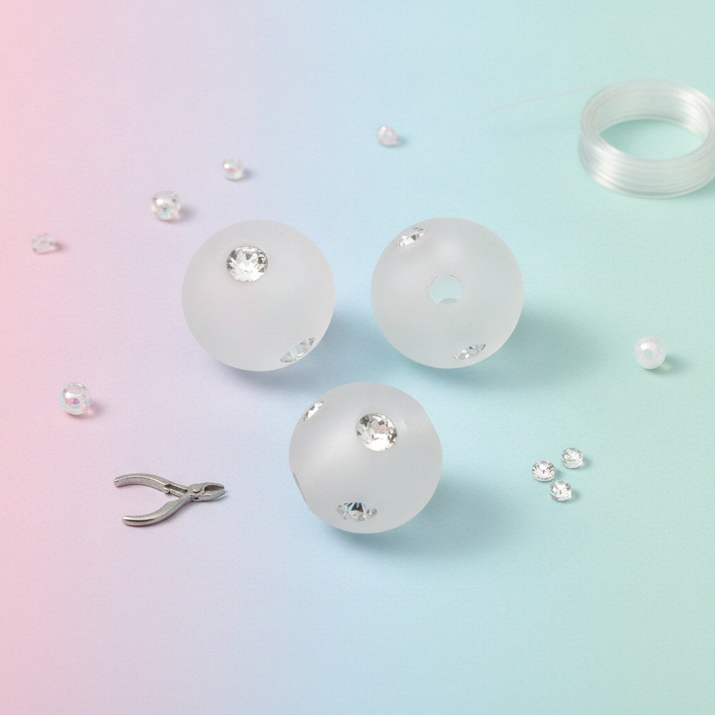 Strassperle 8mm Swarovski weiss matt - Kidis Art