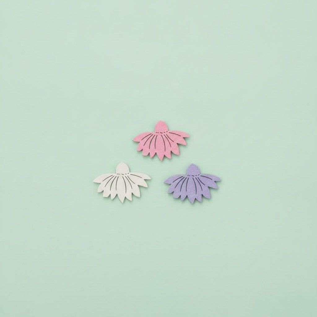 Streuteile Blumen, 3cm, 12St. Holz, lila-mix, FSC - Kidis Art