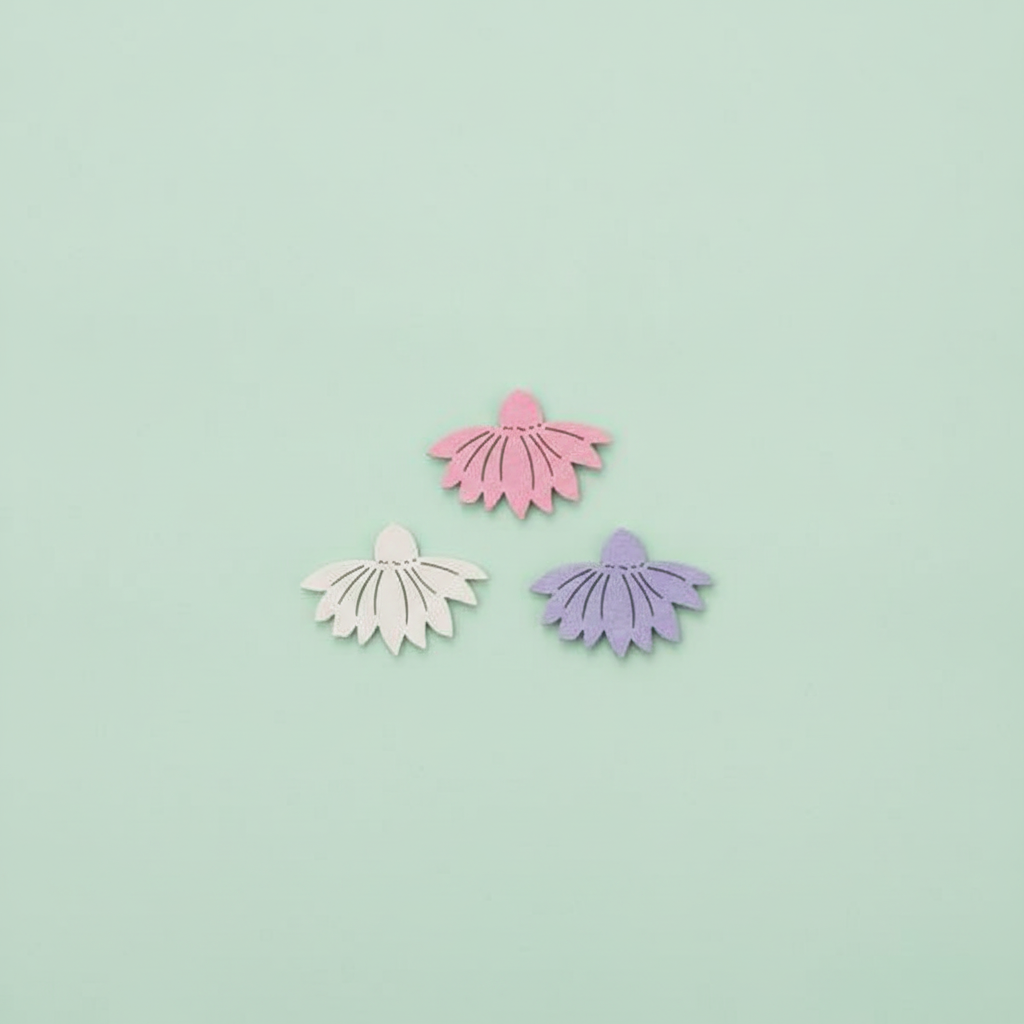 Streuteile Blumen, 3cm, 12St. Holz, lila-mix, FSC - Kidis Art