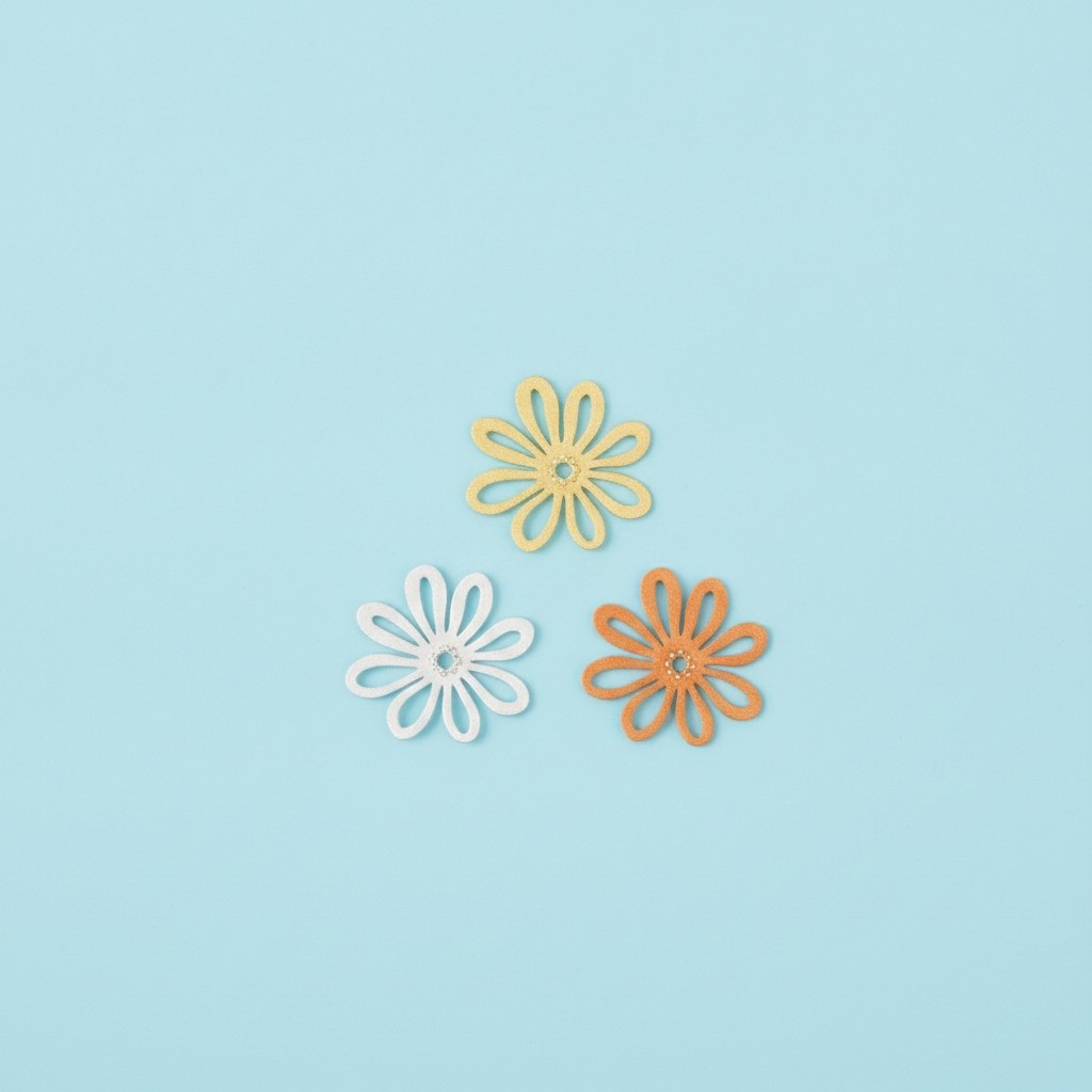 Streuteile Blumen, 3cm, 12St Holz, gelb-orange mix, FSC - Kidis Art
