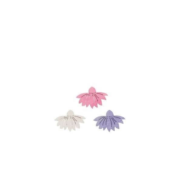 Streuteile Blumen, 3cm, 12St. Holz, lila-mix, FSC - Kidis Art