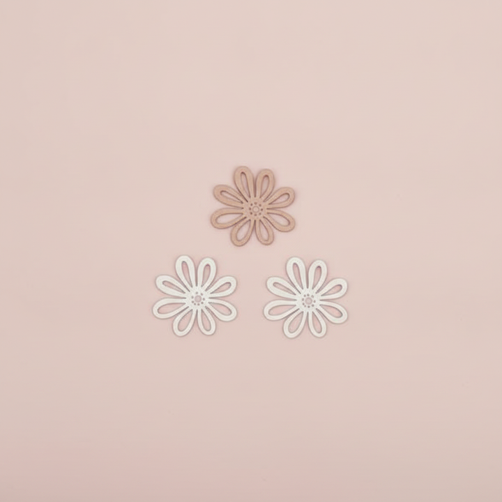 Streuteile Blumen, 3cm, 12St Holz, natur-braun mix, FSC - Kidis Art