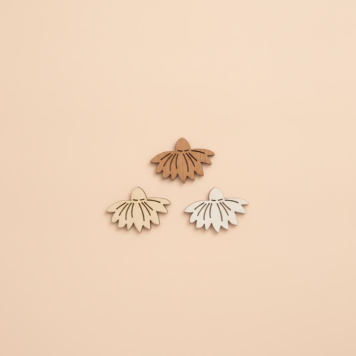 Streuteile Blumen, 3x2cm,12St. Holz, natur-braun mix, FSC - Kidis Art