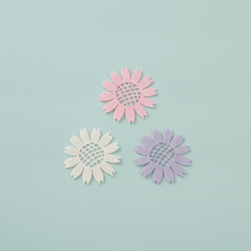 Streuteile Blumen, 4cm, 9St. Holz, lila-mix, FSC - Kidis Art