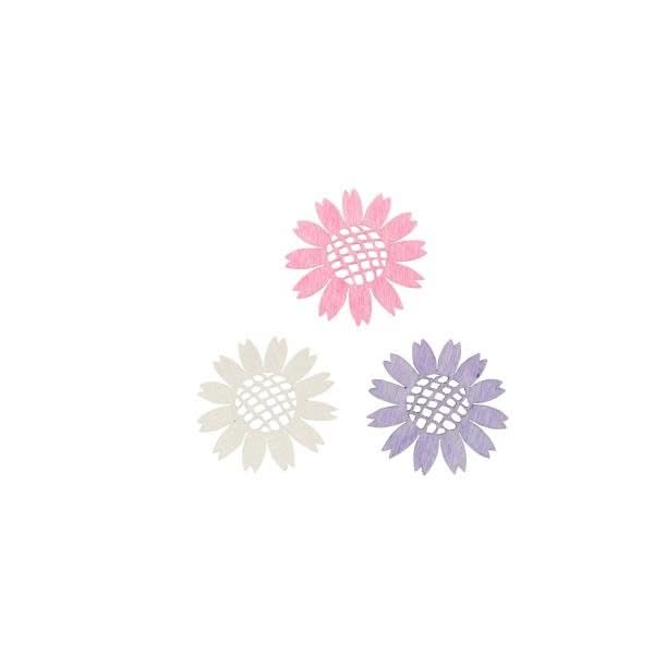 Streuteile Blumen, 4cm, 9St. Holz, lila-mix, FSC - Kidis Art