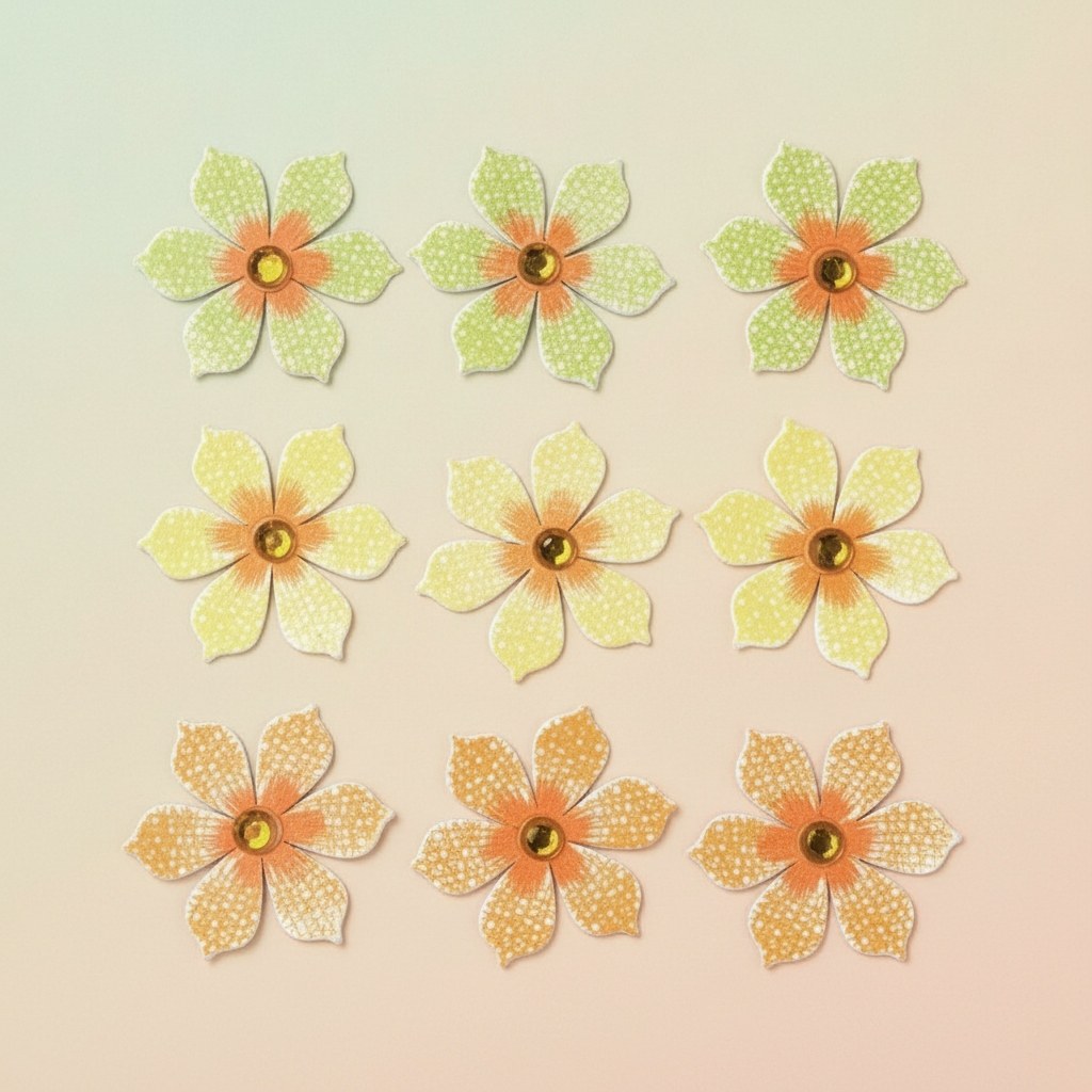 Streuteile Blumen 9St 3,2x3,2 cm - Kidis Art