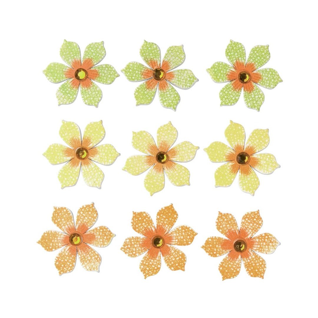 Streuteile Blumen 9St 3,2x3,2 cm - Kidis Art