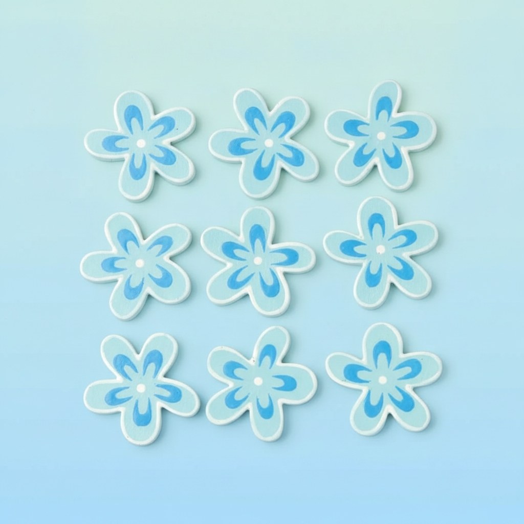 Streuteile Blumen 9St blau 3x3 cm - Kidis Art