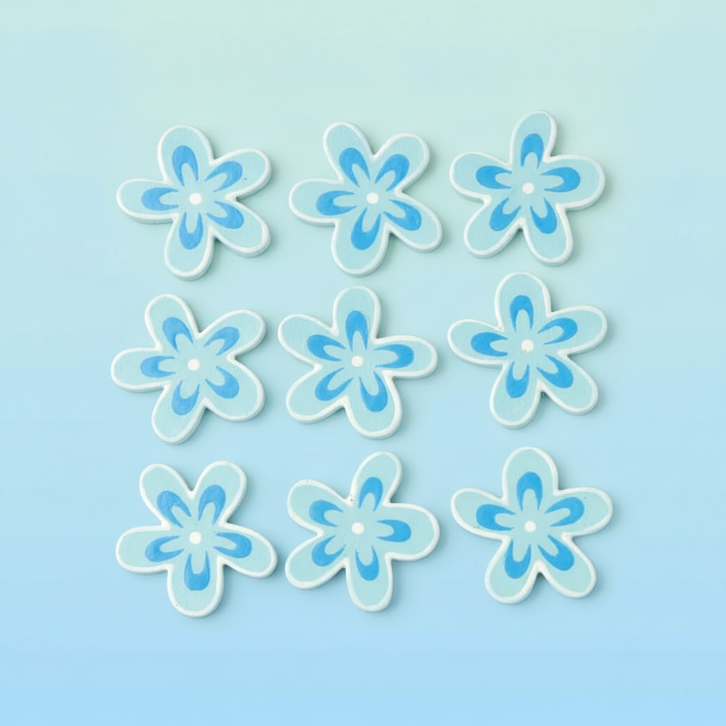 Streuteile Blumen 9St blau 3x3 cm - Kidis Art