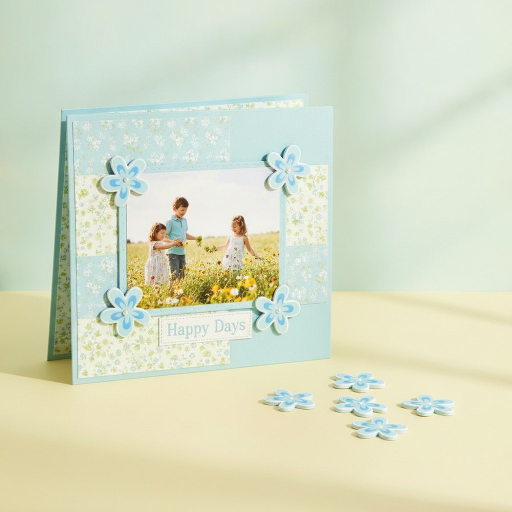 Streuteile Blumen 9St blau 3x3 cm - Kidis Art