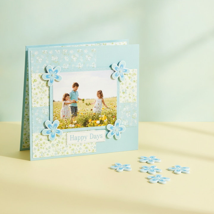 Streuteile Blumen 9St blau 3x3 cm - Kidis Art