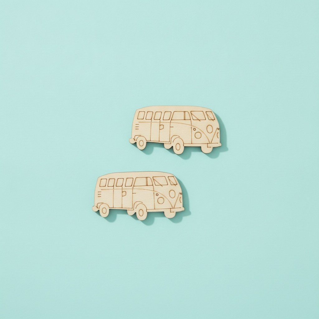 Streuteile Bus, 5x2,6cm,10St Holz, natur, FSC - Kidis Art