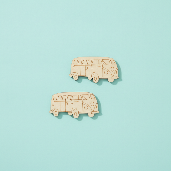 Streuteile Bus, 5x2,6cm,10St Holz, natur, FSC - Kidis Art