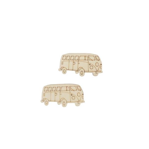 Streuteile Bus, 5x2,6cm,10St Holz, natur, FSC - Kidis Art