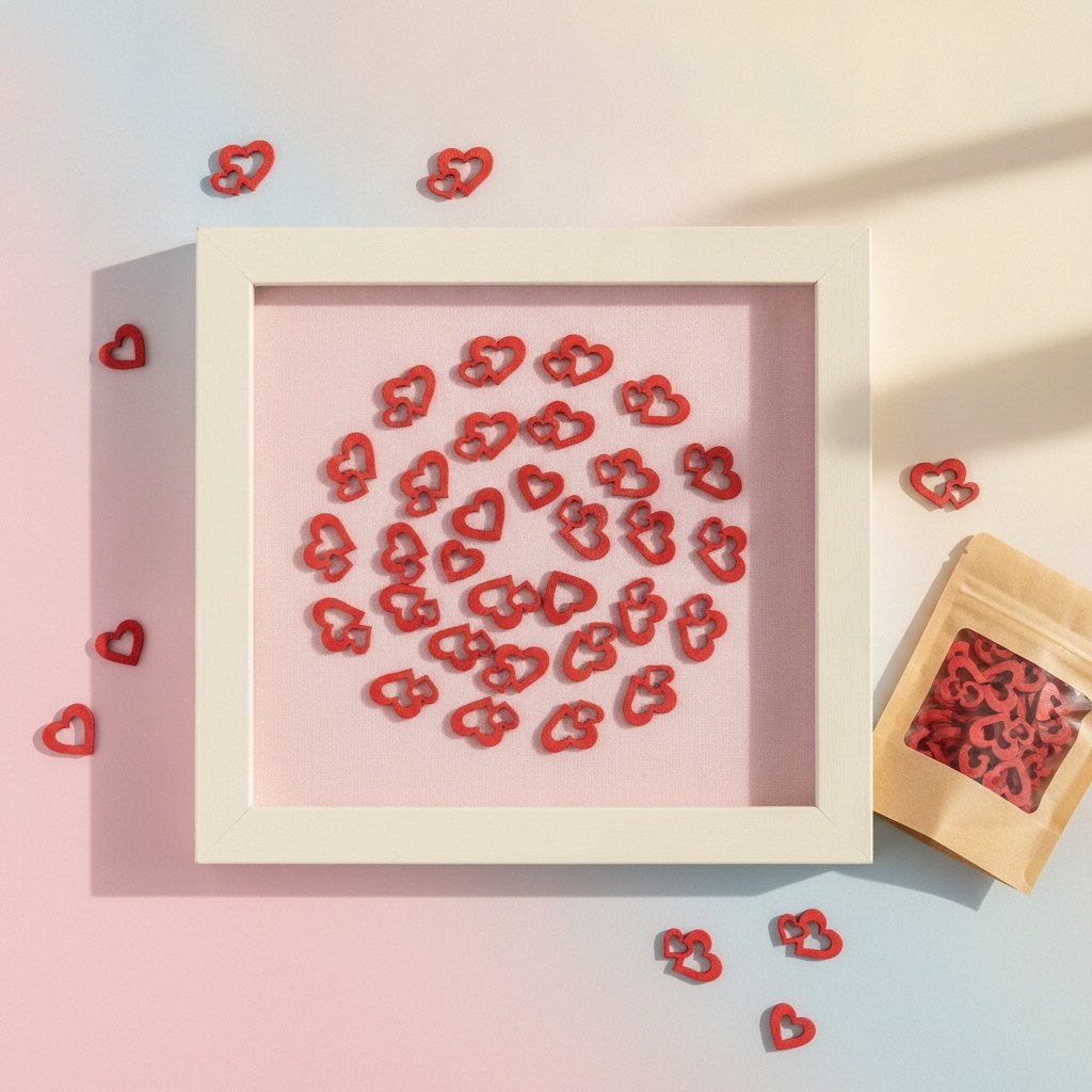 Streuteile Doppelherz, 2,5x3cm 14St, Holz, rot, FSC - Kidis Art