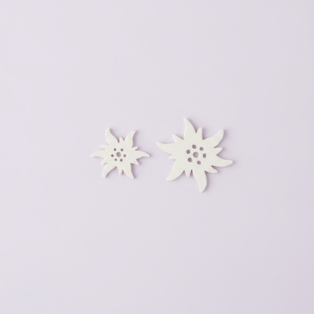 Streuteile Edelweiss 3-4cm Holz, weiss, 10St. FSC - Kidis Art