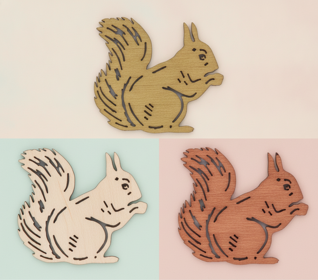Streuteile Eichhörnchen Brauntöne, 18St. 2,5cm, FSC - Kidis Art