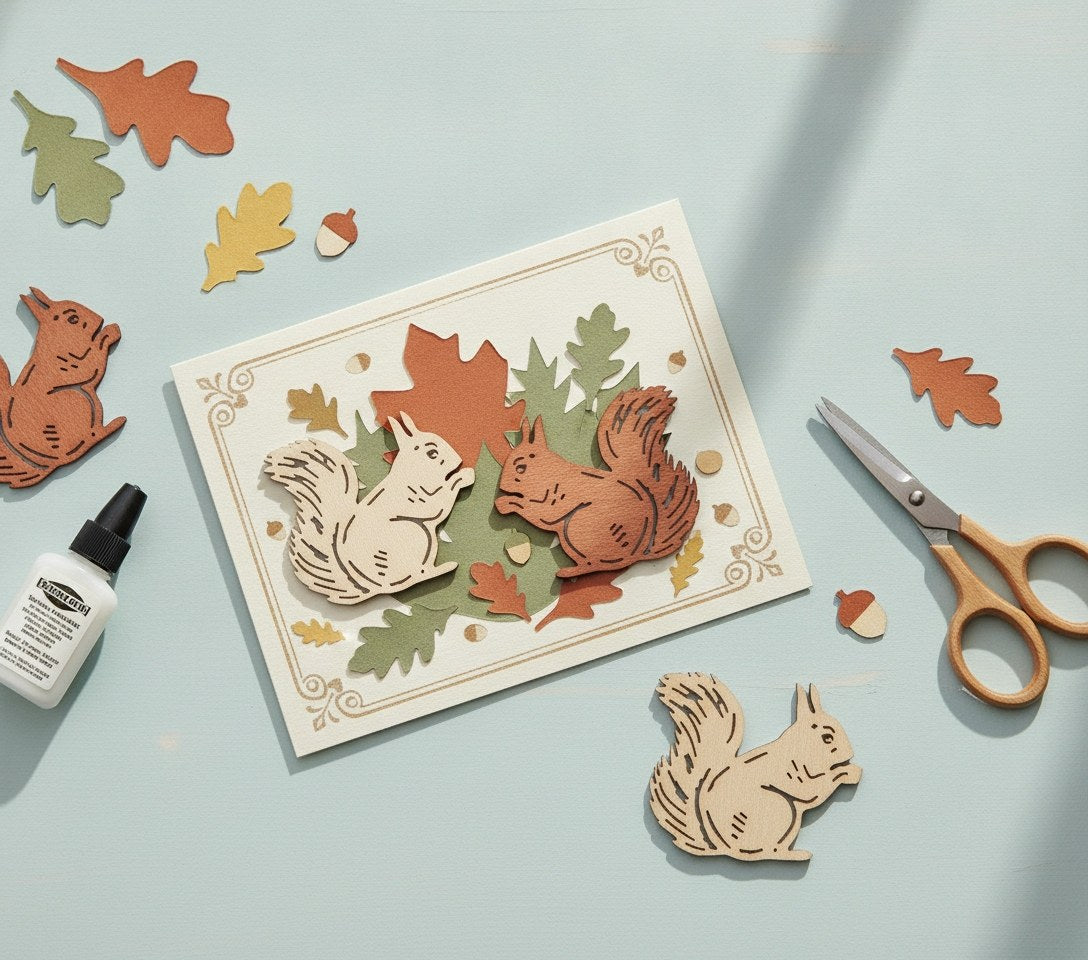 Streuteile Eichhörnchen Brauntöne, 18St. 2,5cm, FSC - Kidis Art
