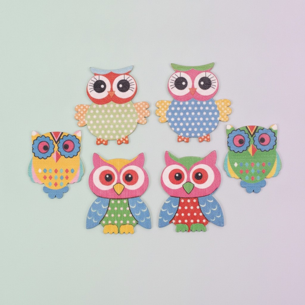 Streuteile Eule 3,5cm 6St sortiert - Kidis Art