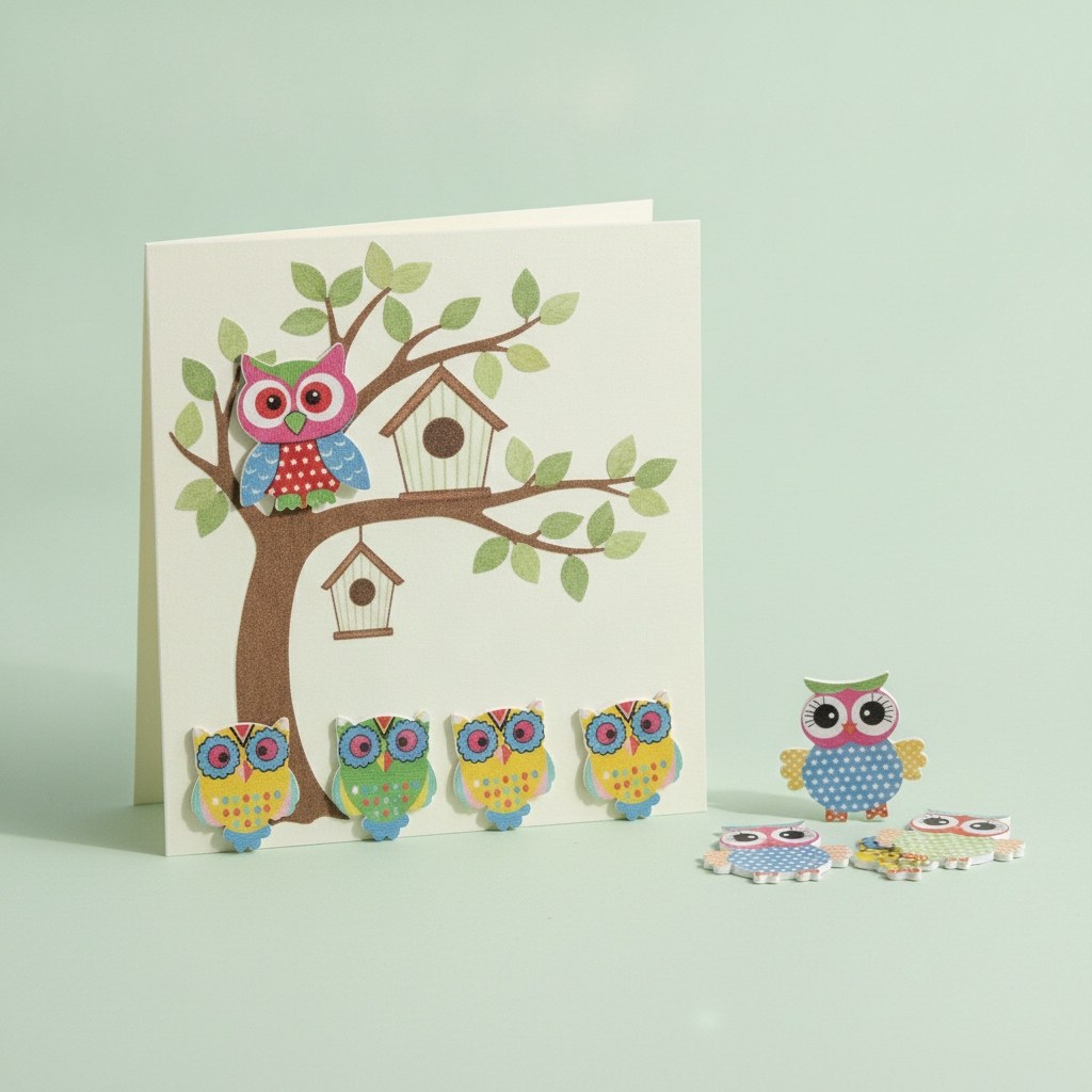 Streuteile Eule 3,5cm 6St sortiert - Kidis Art