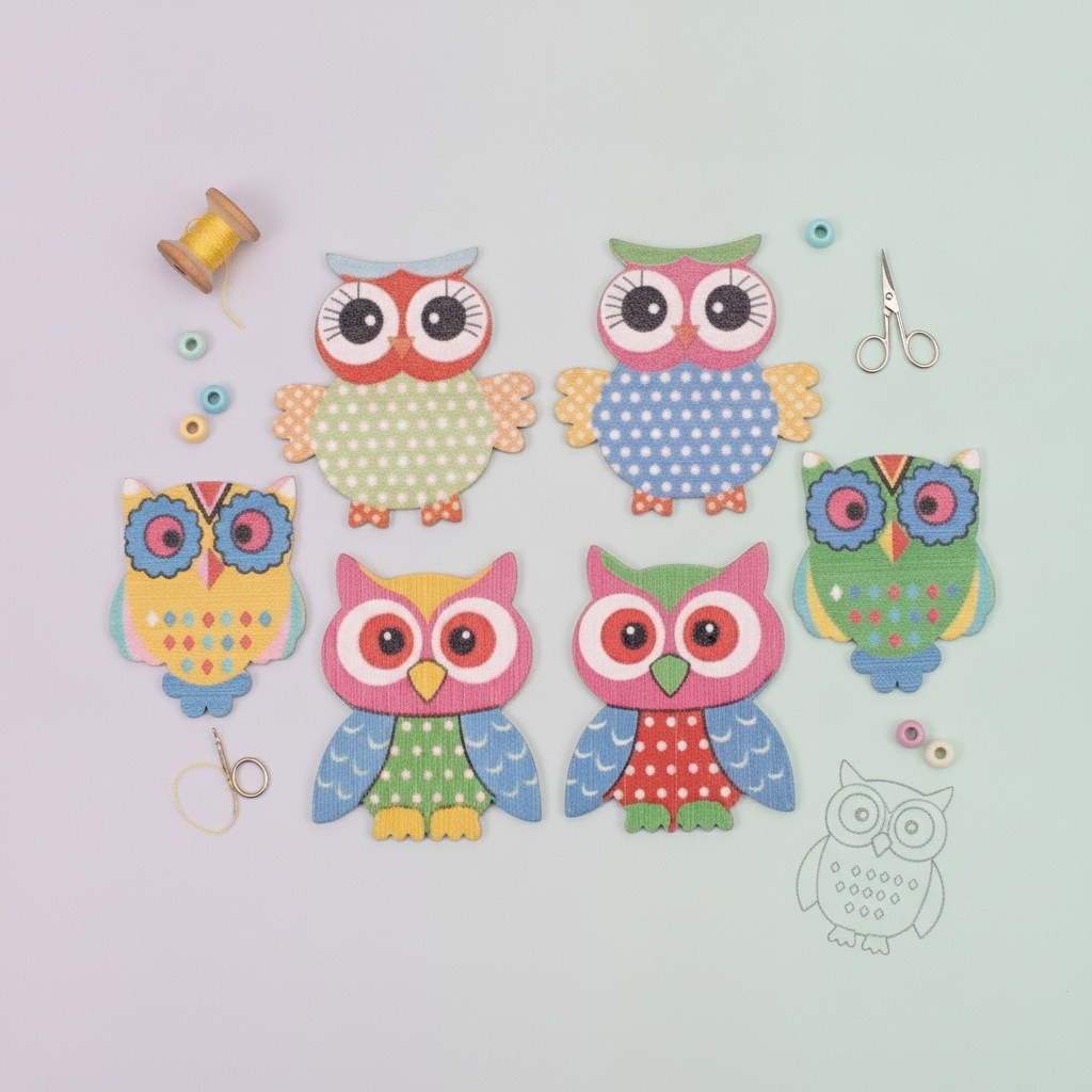 Streuteile Eule 3,5cm 6St sortiert - Kidis Art