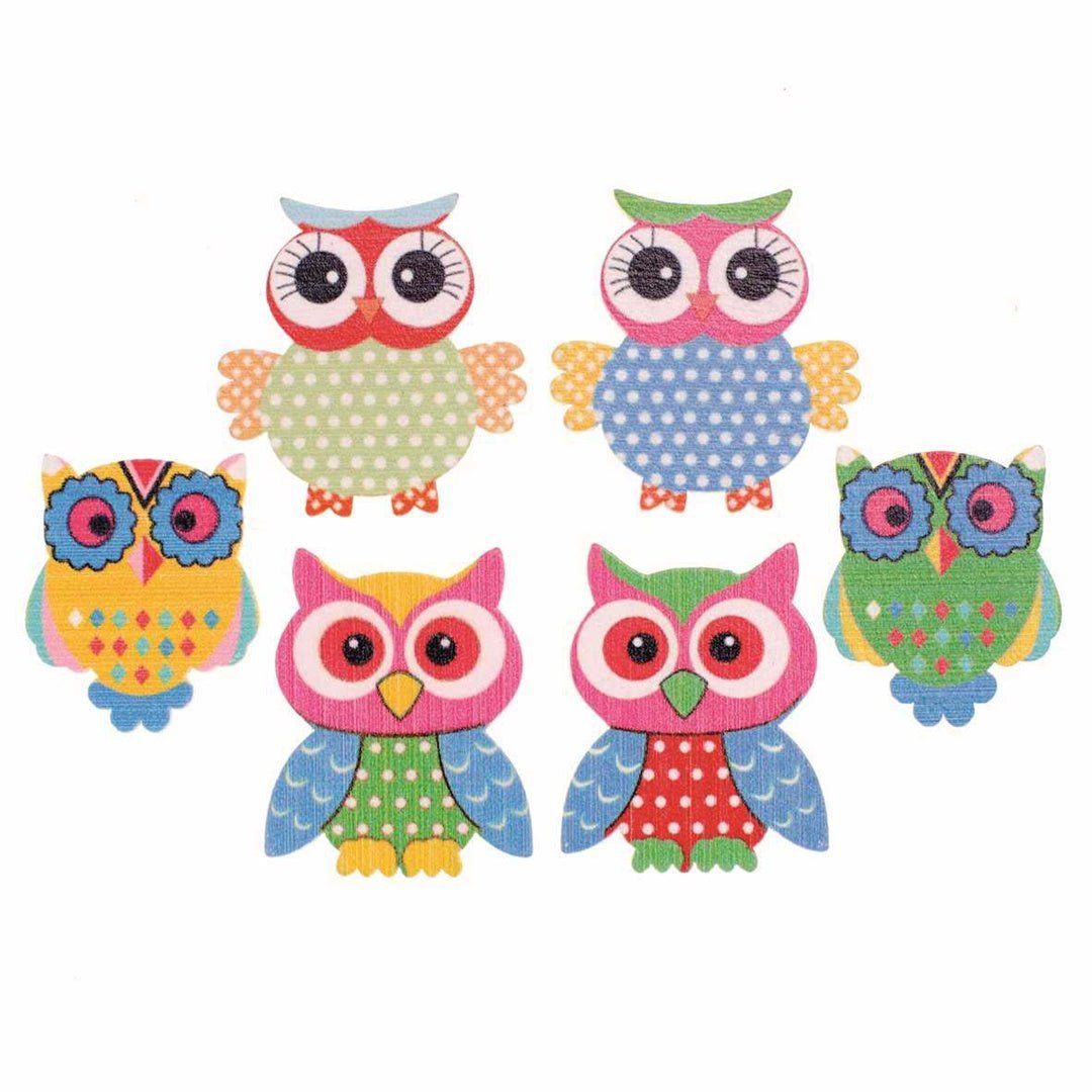 Streuteile Eule 3,5cm 6St sortiert - Kidis Art