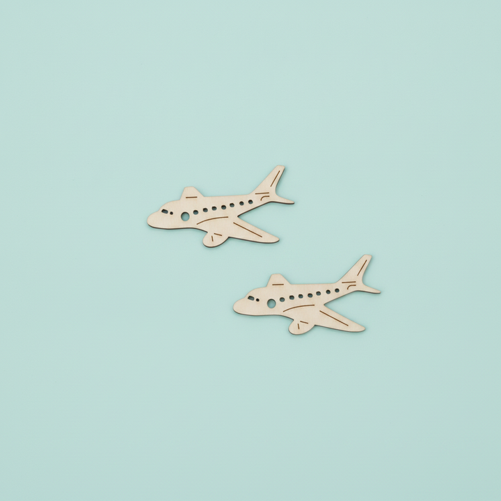 Streuteile Flugzeug, 5x2,6cm 10St. Holz, natur, FSC - Kidis Art