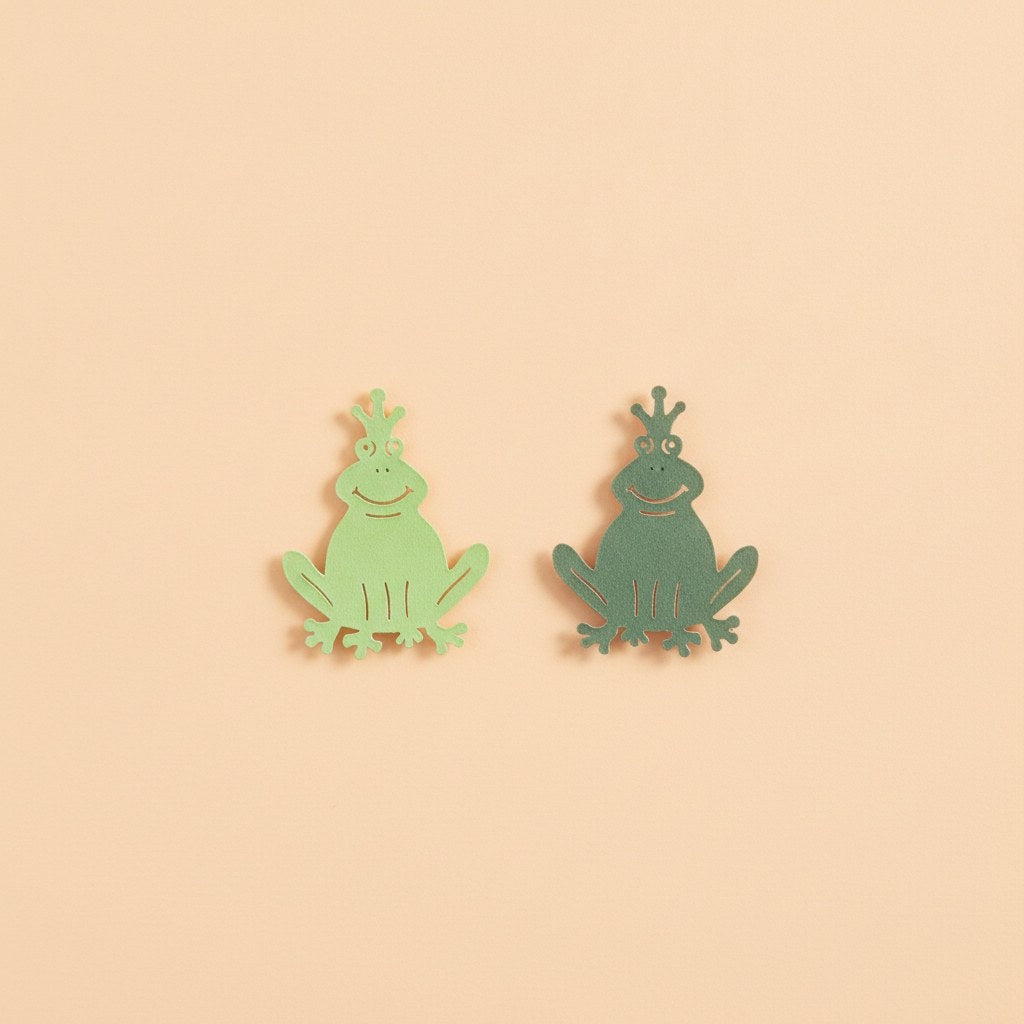 Streuteile Frosch, 4x3cm Holz, grün-mix, 10St. FSC - Kidis Art