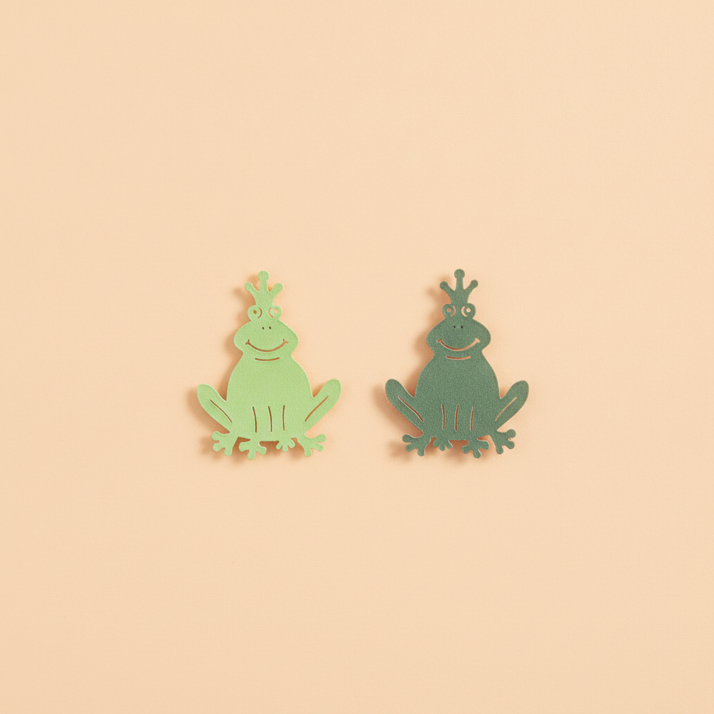 Streuteile Frosch, 4x3cm Holz, grün-mix, 10St. FSC - Kidis Art