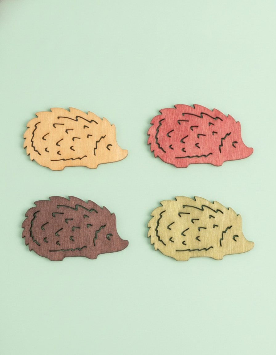 Streuteile Igel, Holz 4x2,5cm, 12St. - Kidis Art