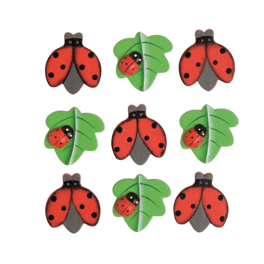 Streuteile Marienkäfer 9St 3,5 cm - Kidis Art
