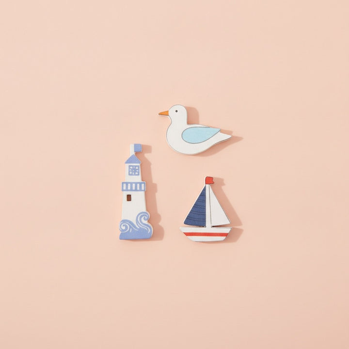 Streuteile Maritim mix, Holz 9St. 4,5x2,5cm + 5,5x2cm - Kidis Art