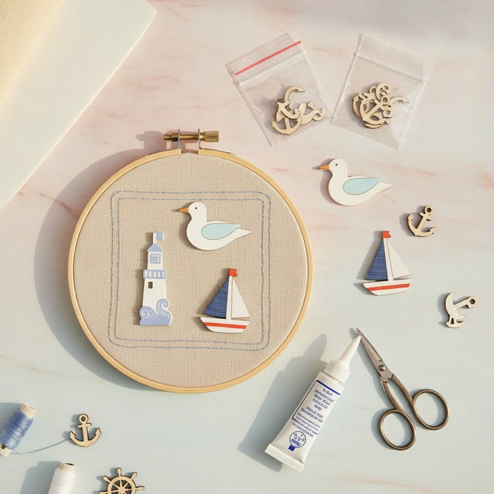 Streuteile Maritim mix, Holz 9St. 4,5x2,5cm + 5,5x2cm - Kidis Art