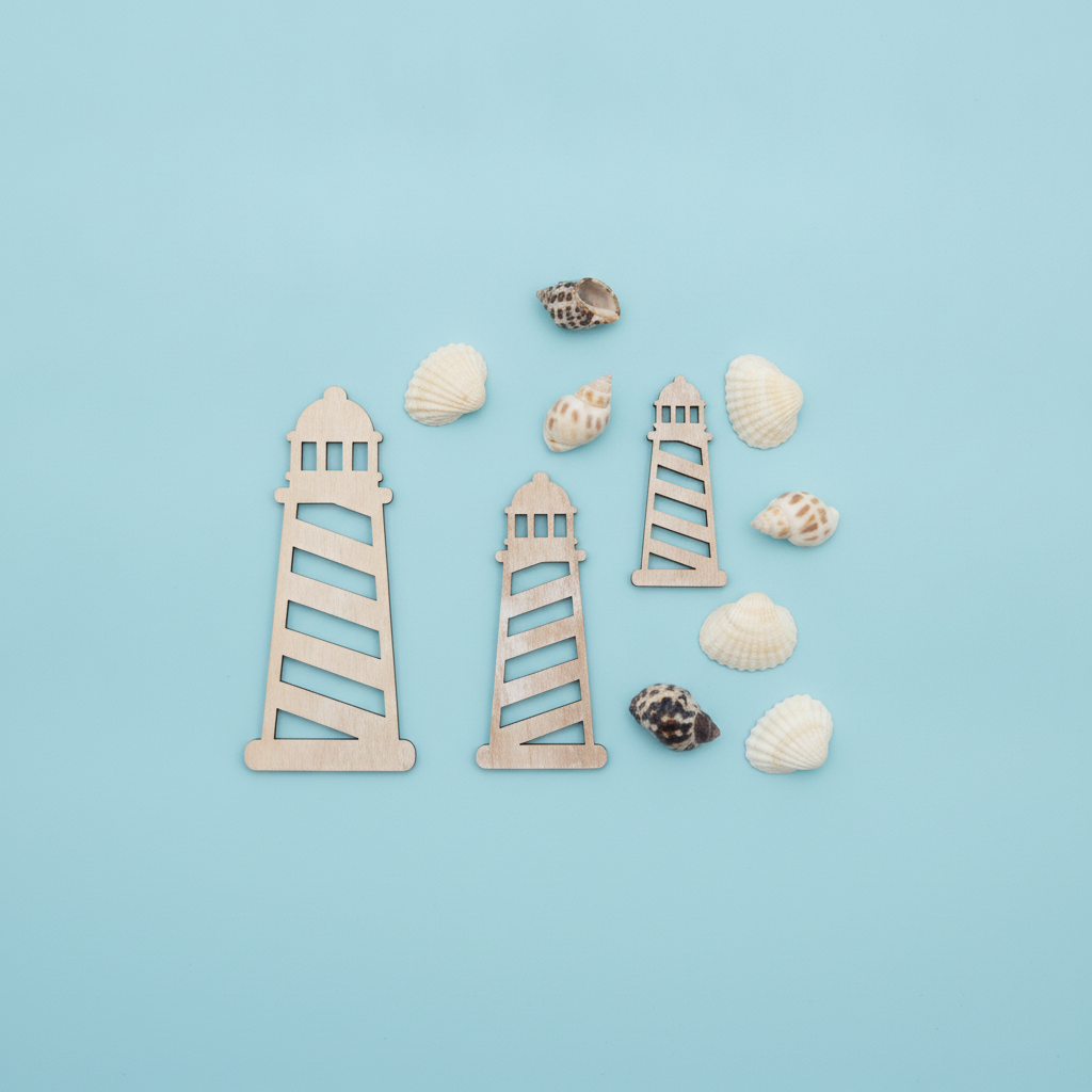 Streuteile mix, Leuchtturm Holz, 5-9cm - Kidis Art