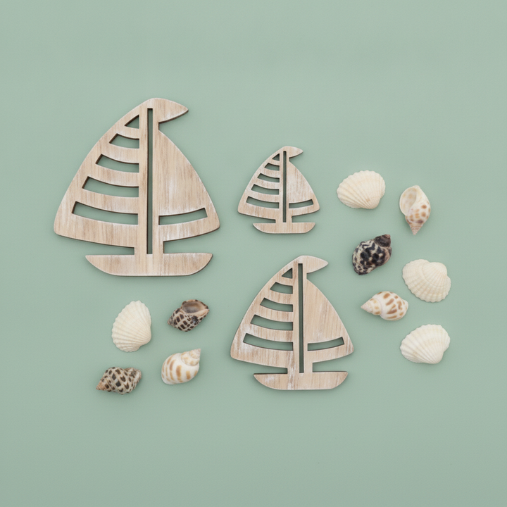 Streuteile mix, Segelschiff Holz, 4-8cm - Kidis Art